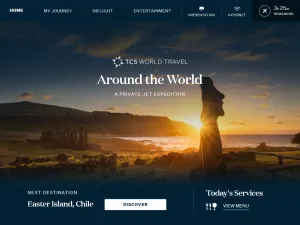 Image of home page of TCS World Travel's IFE passenger interface