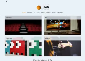 Image of home page of Titan Airways' IFE passenger interface